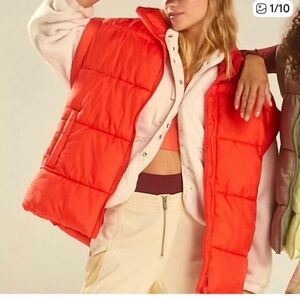 Free people movement Red Puffer Vest - Women's Quilted Vest